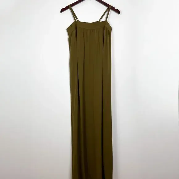 green emerald velvet dress Vince Satin Slip Midi Skirt main image 0